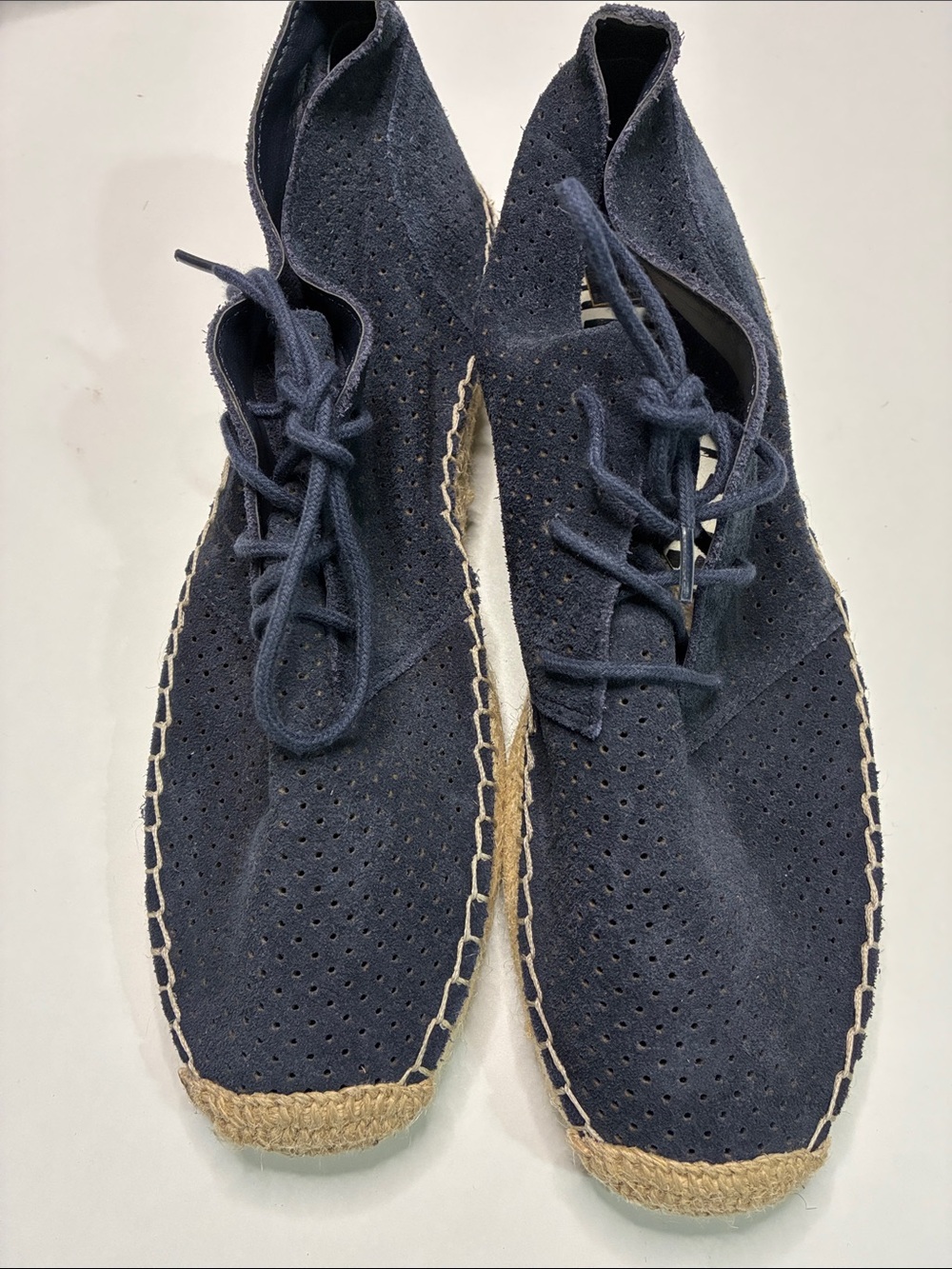 Dolce Vita Navy Suede Perforated Lace-Up Espadrilles